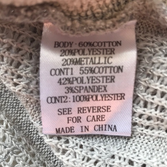 EXTRA Touch gray 3/4 sleeve loose knit back sweater size 3X - Picture 10 of 10